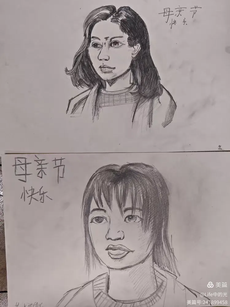 高段班《人物速写练习》祝妈妈母亲节快乐
